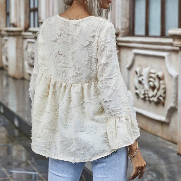 Solid Fuzzy High-Lo Babydoll TOP - Picture 6 of 7